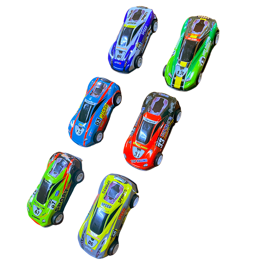 JC - Autos a Fricción Deportivos - Set 6 Unidades