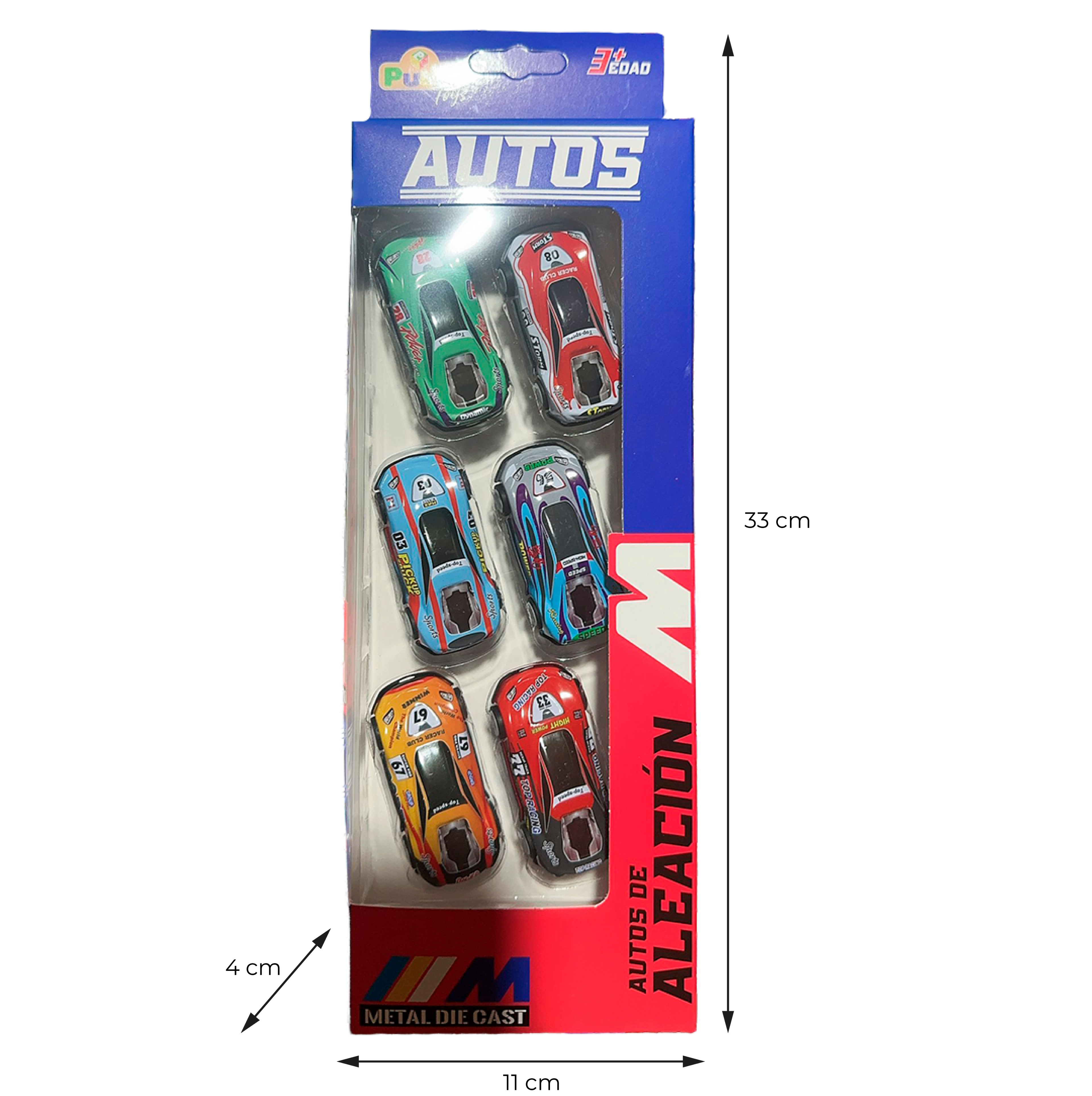 JC - Autos a Fricción Deportivos - Set 6 Unidades