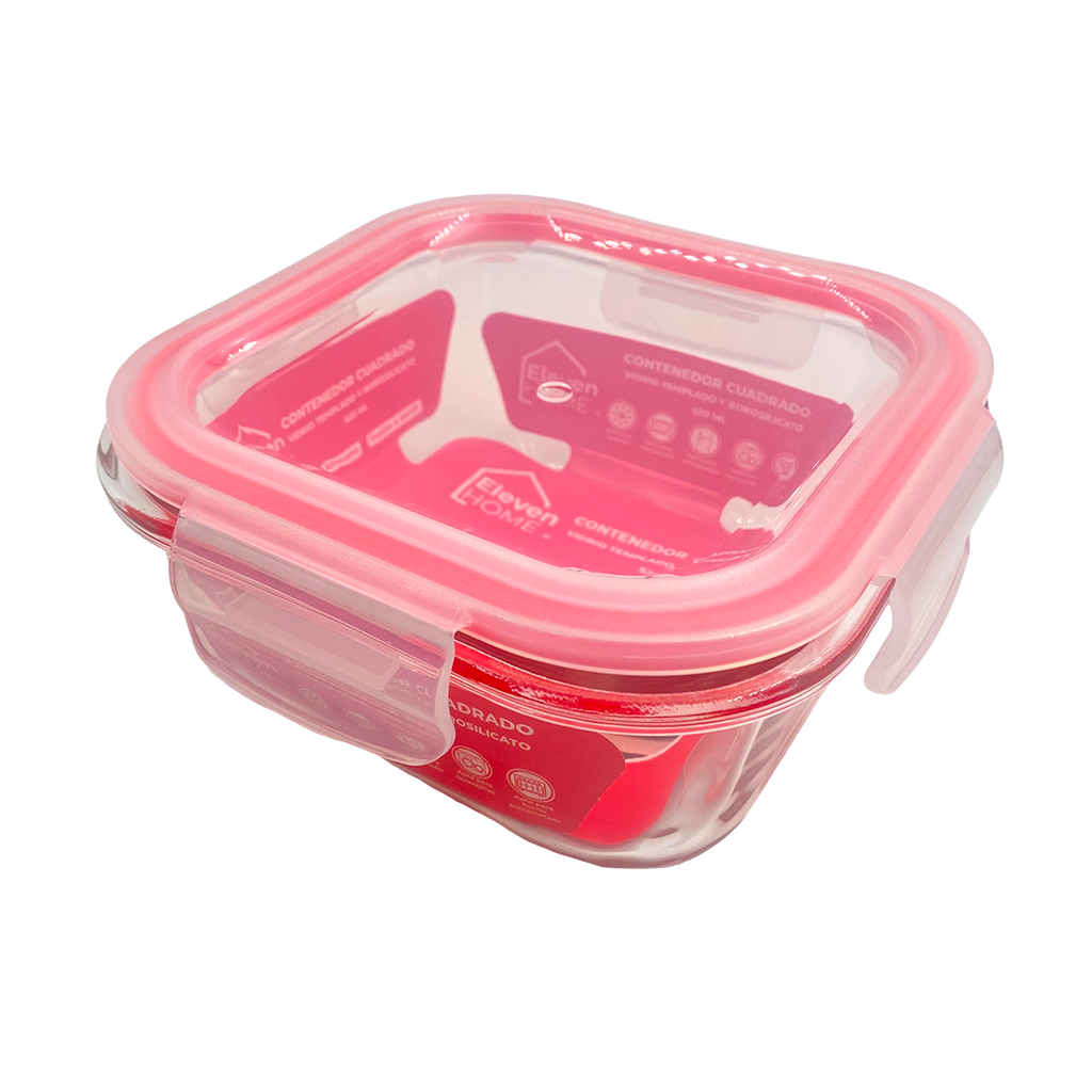AB - Contenedor de Vidrio Cuadrado 520ml - 1 Unidad