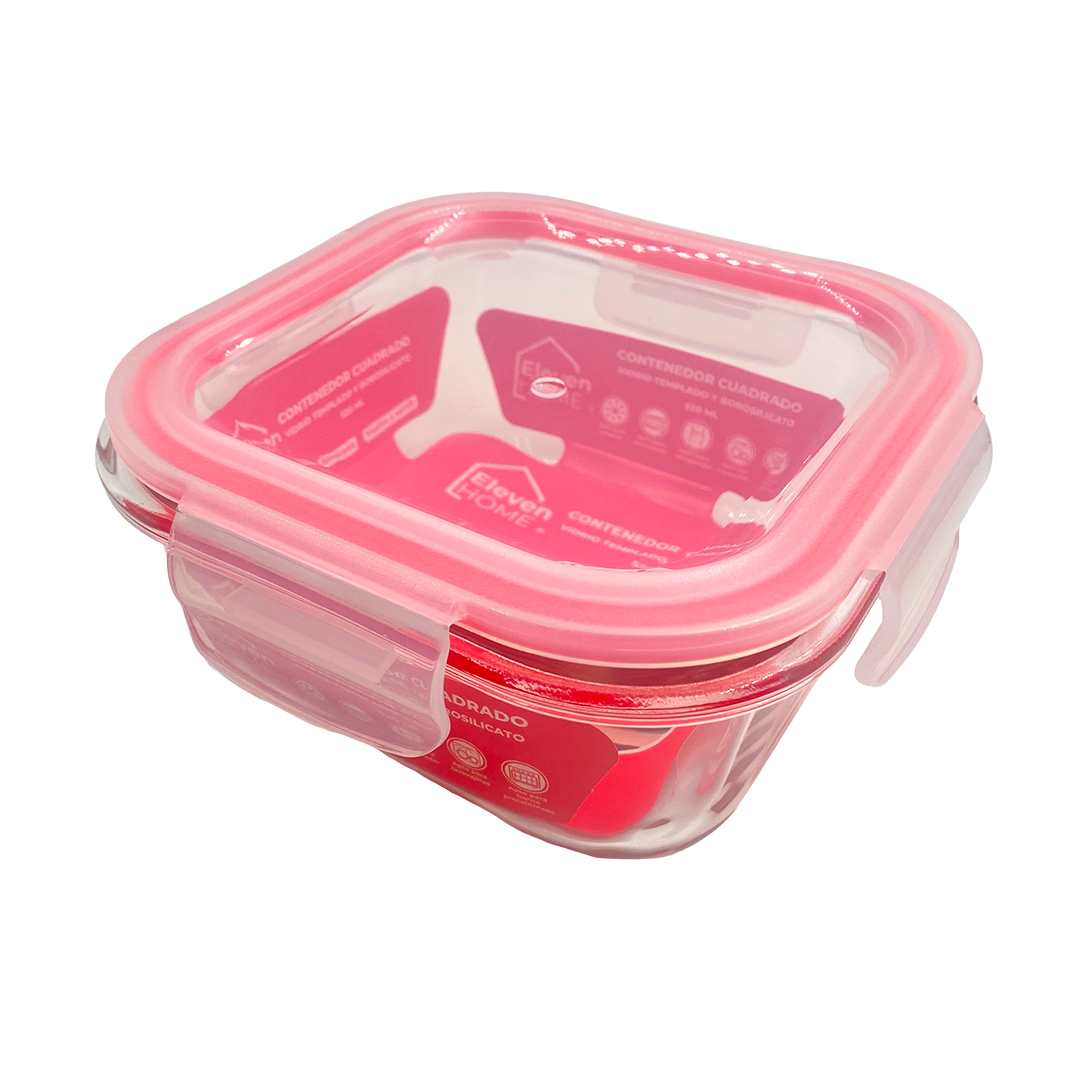 AB - Contenedor de Vidrio Cuadrado 520ml - 1 Unidad