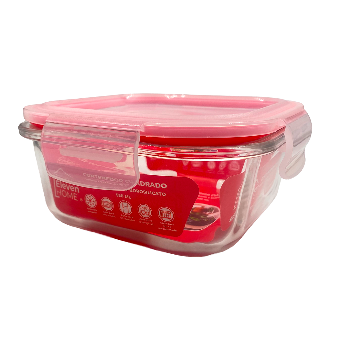 AB - Contenedor de Vidrio Cuadrado 520ml - 1 Unidad