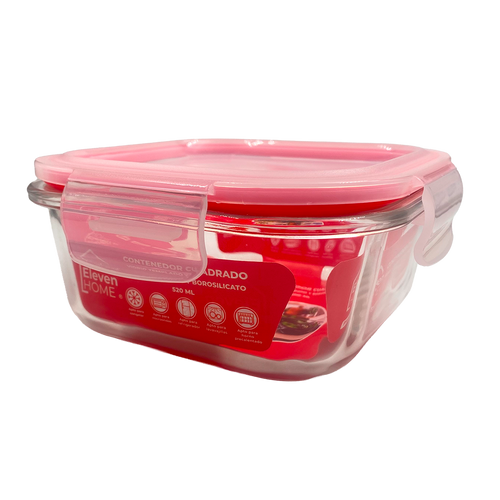 AB - Contenedor de Vidrio Cuadrado 520ml - 1 Unidad