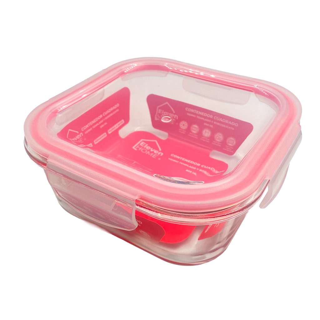 AB - Contenedor de Vidrio Cuadrado 800ml - 1 Unidad