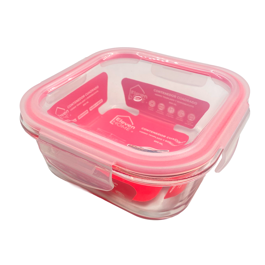 AB - Contenedor de Vidrio Cuadrado 800ml - 1 Unidad