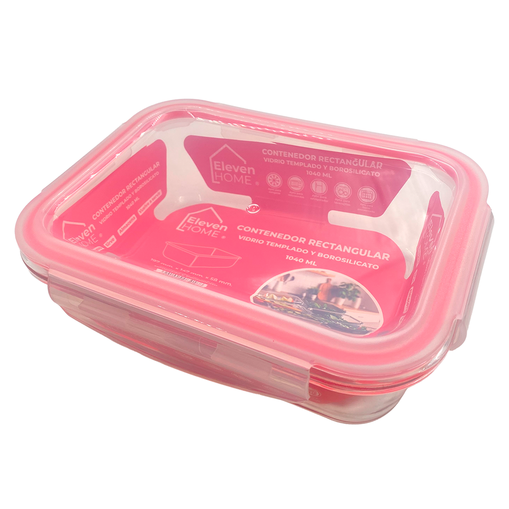 AB - Contenedor de Vidrio Rectangular 1040ml - 1 Unidad