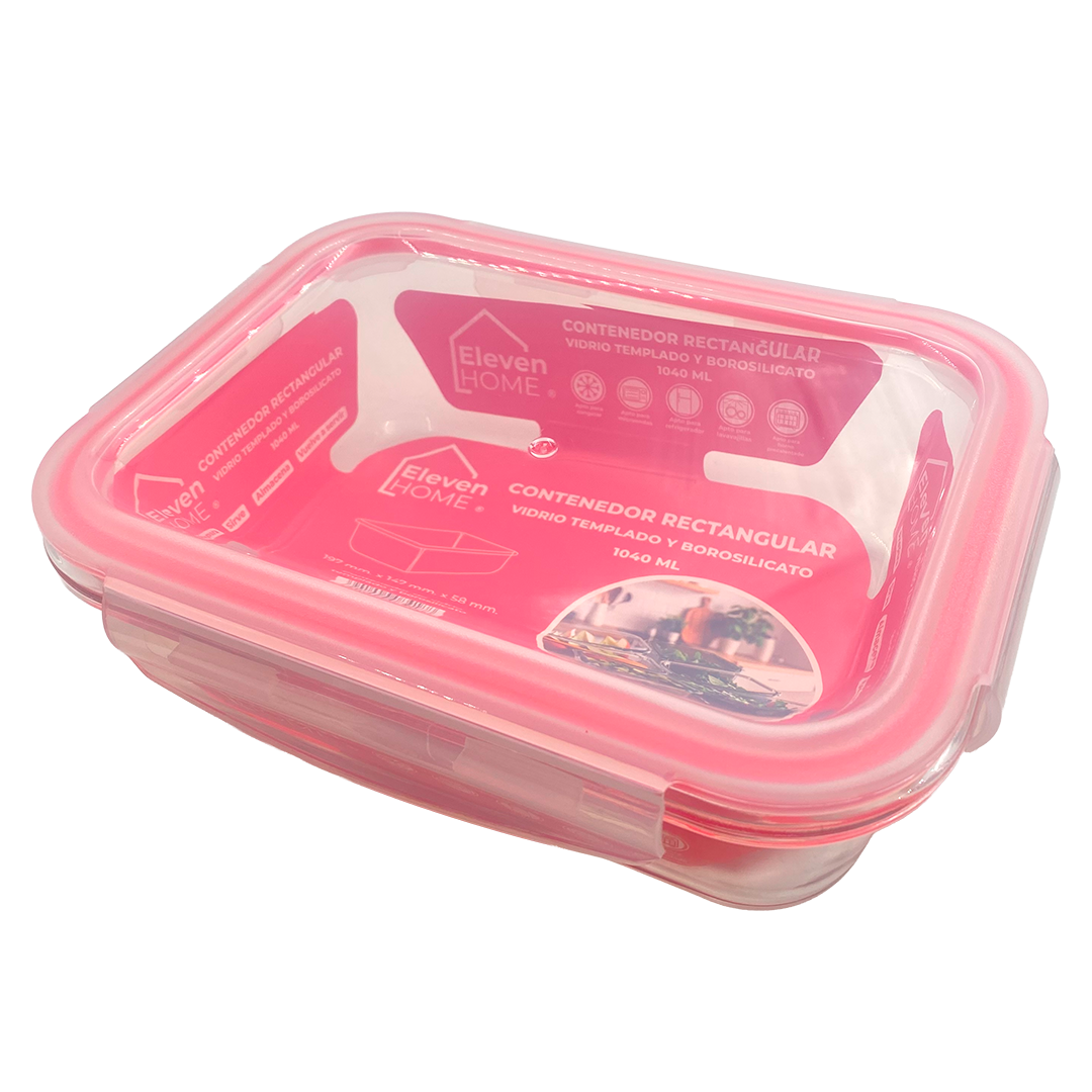 AB - Contenedor de Vidrio Rectangular 1040ml - 1 Unidad