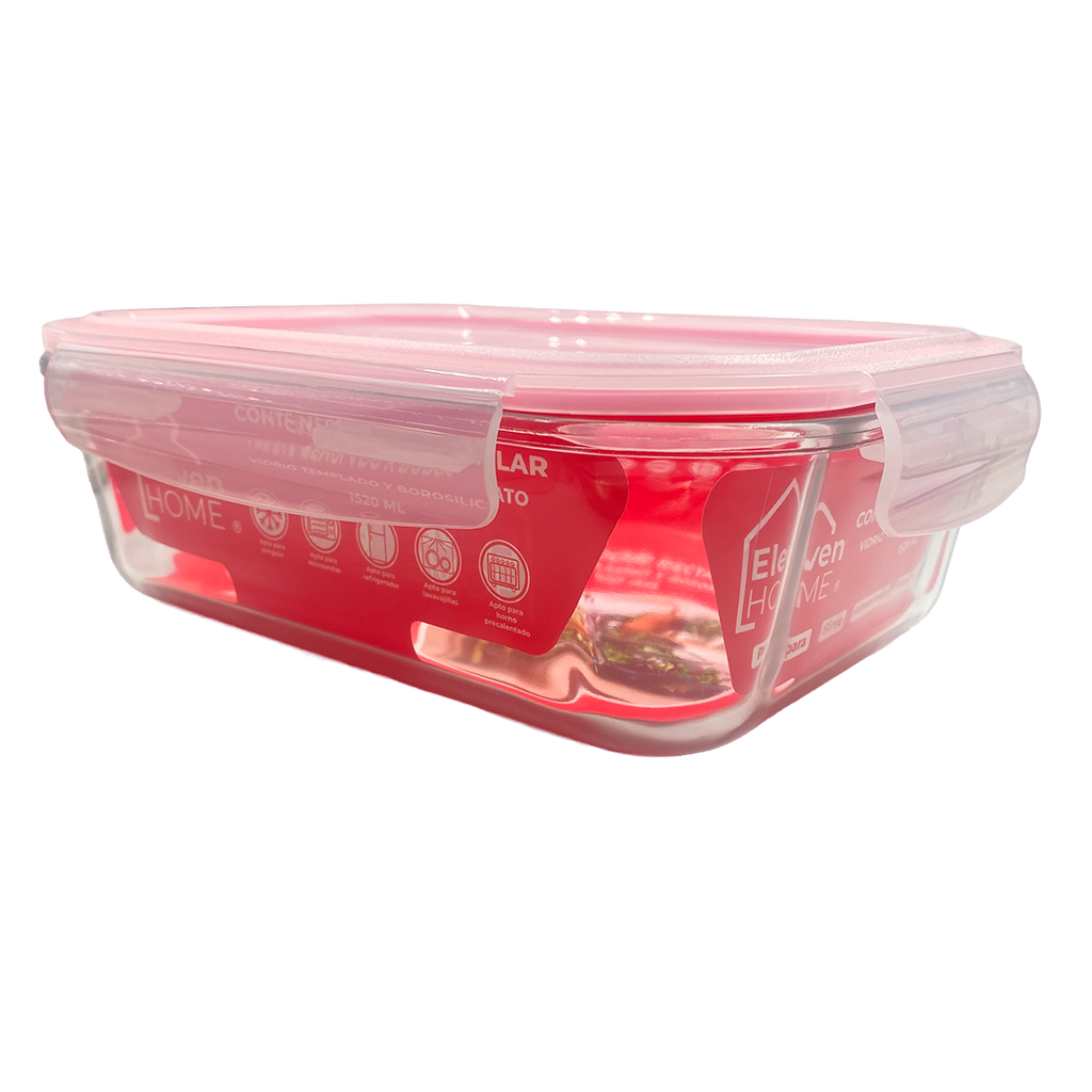 AB - Contenedor de Vidrio Rectangular 1520ml - 1 Unidad