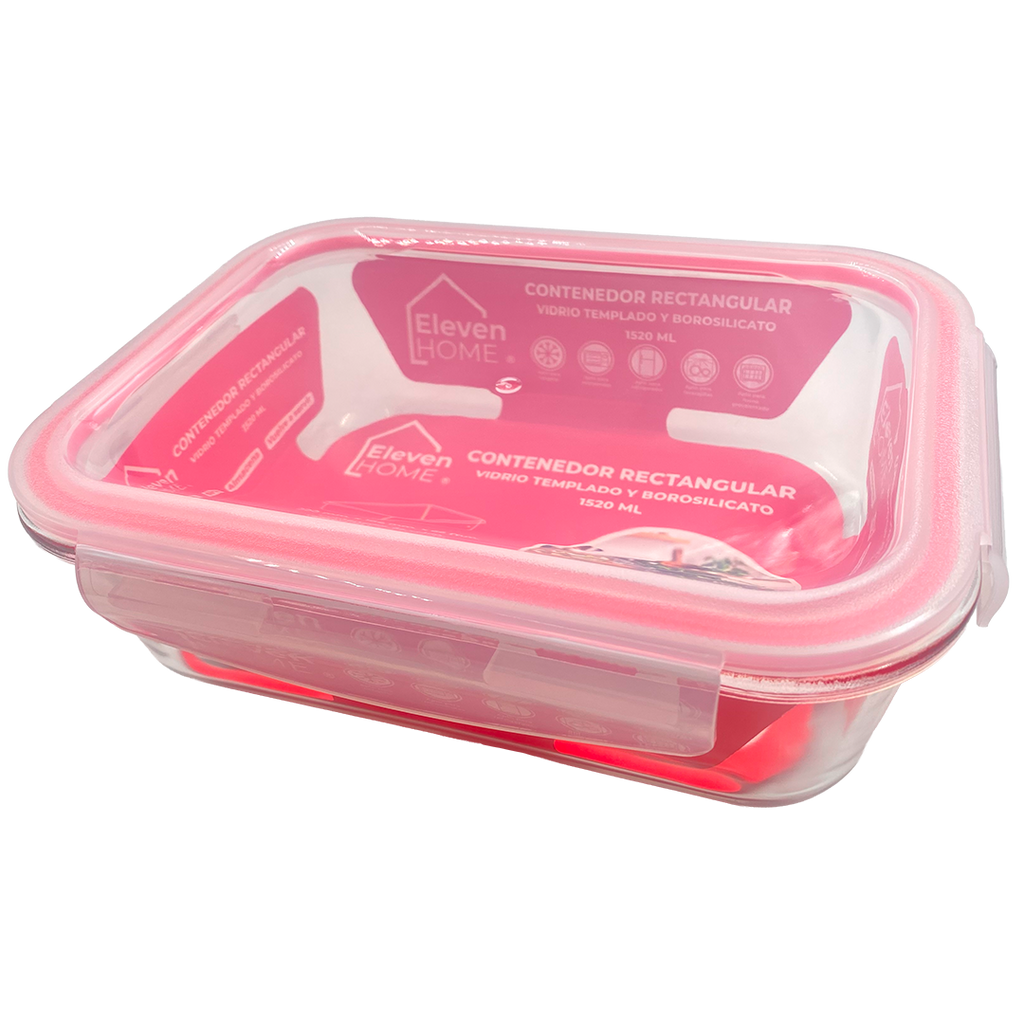 AB - Contenedor de Vidrio Rectangular 1520ml - 1 Unidad