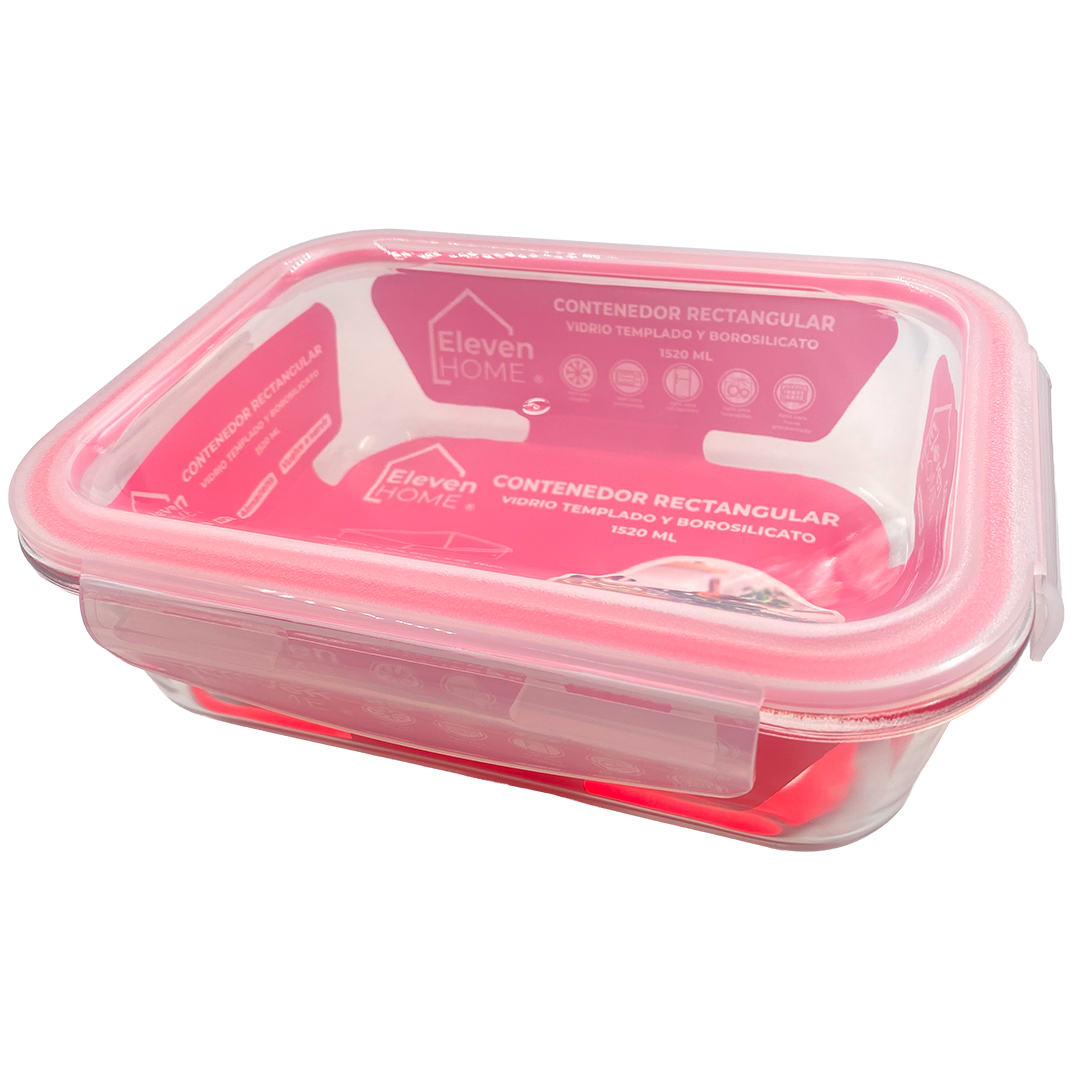 AB - Contenedor de Vidrio Rectangular 1520ml - 1 Unidad