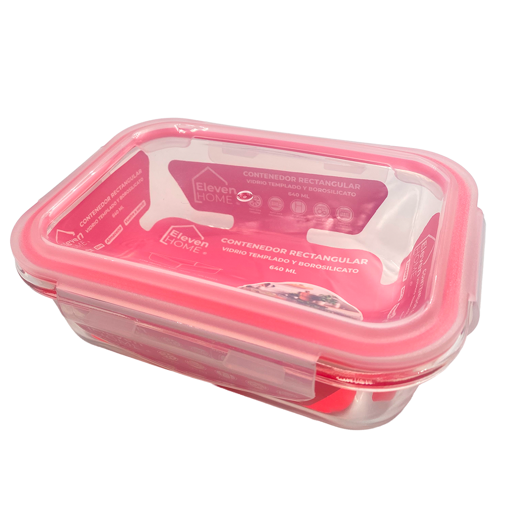 AB - Contenedor de Vidrio Rectangular 640ml - 1 Unidad