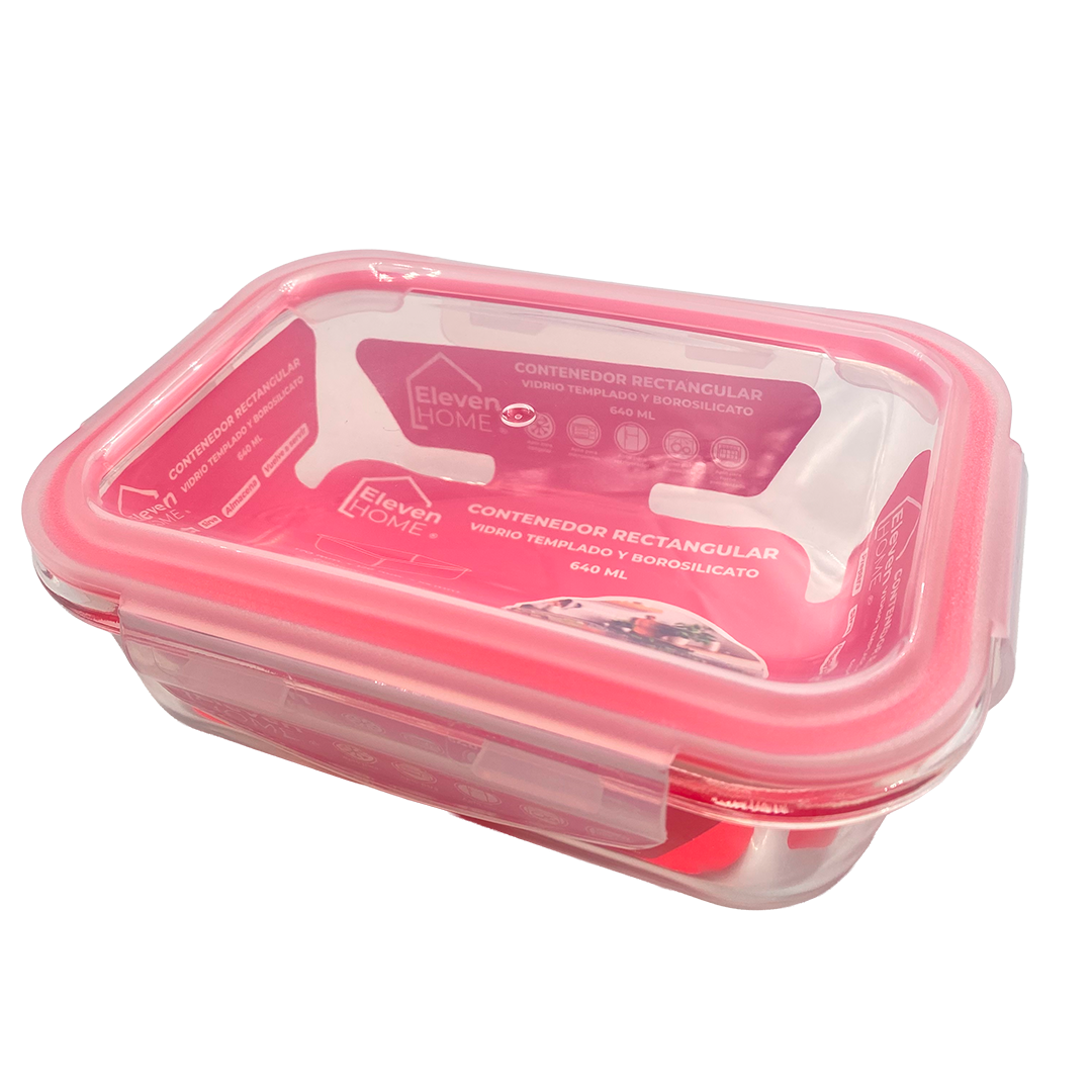 AB - Contenedor de Vidrio Rectangular 640ml - 1 Unidad