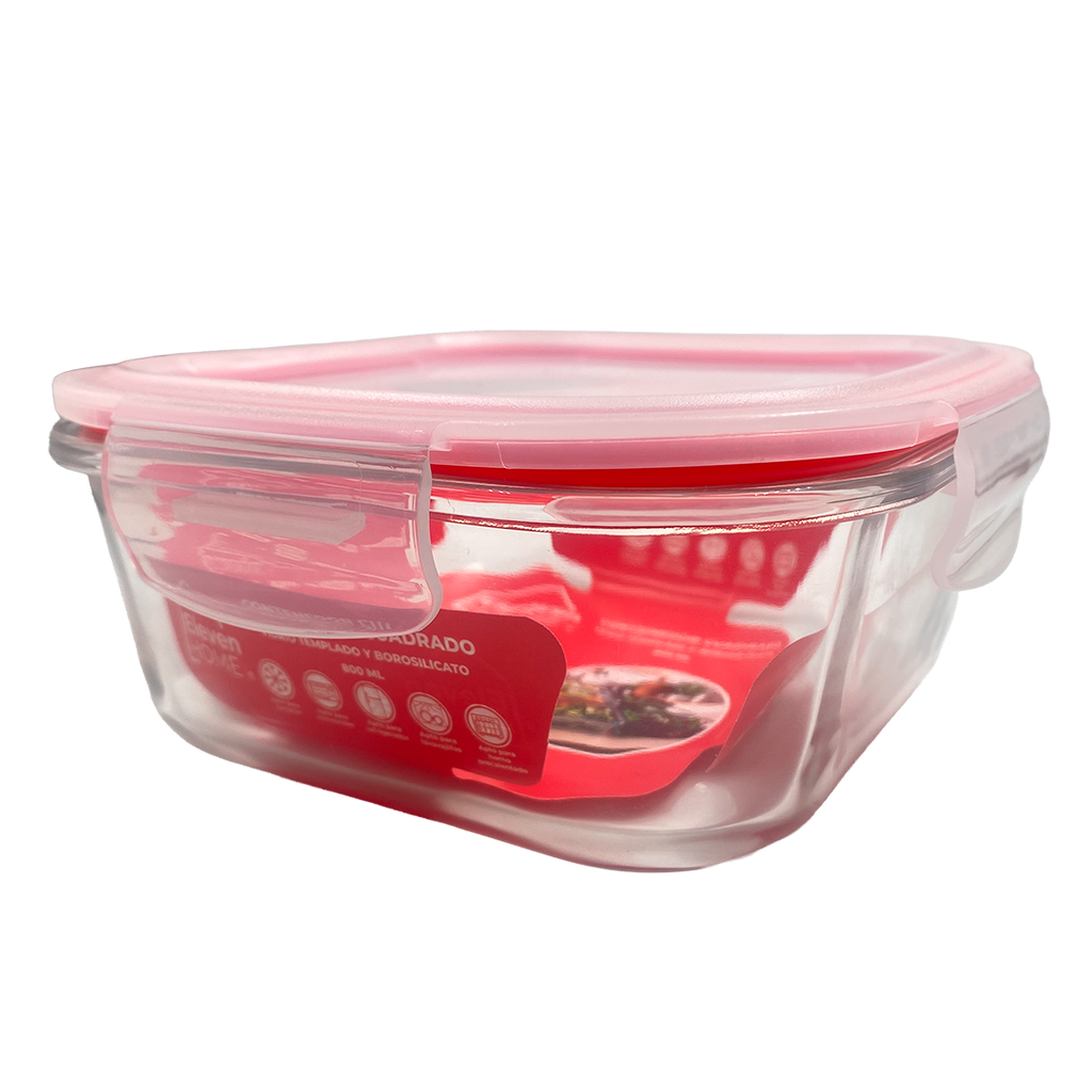 AB - Contenedor de Vidrio Cuadrado 800ml - 1 Unidad