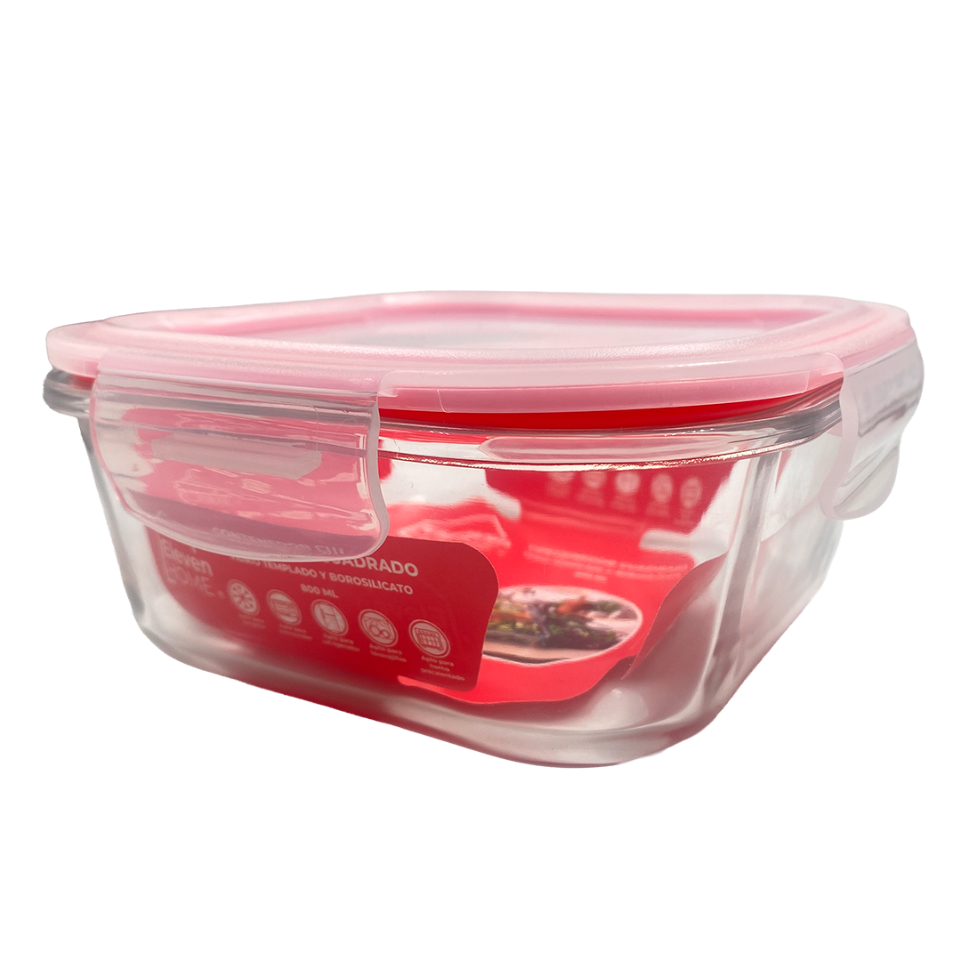 AB - Contenedor de Vidrio Cuadrado 800ml - 1 Unidad