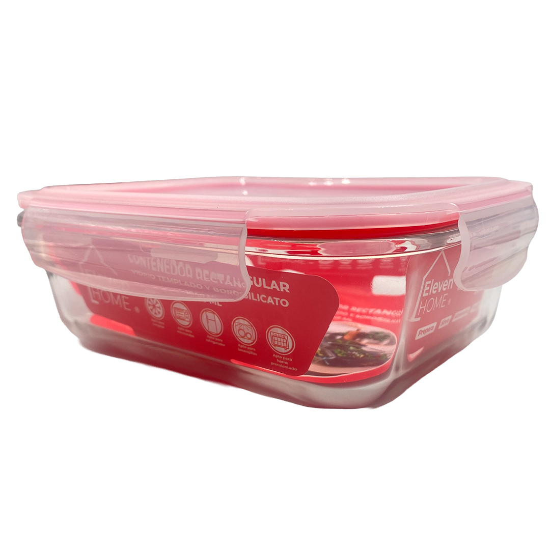 AB - Contenedor de Vidrio Rectangular 1040ml - 1 Unidad