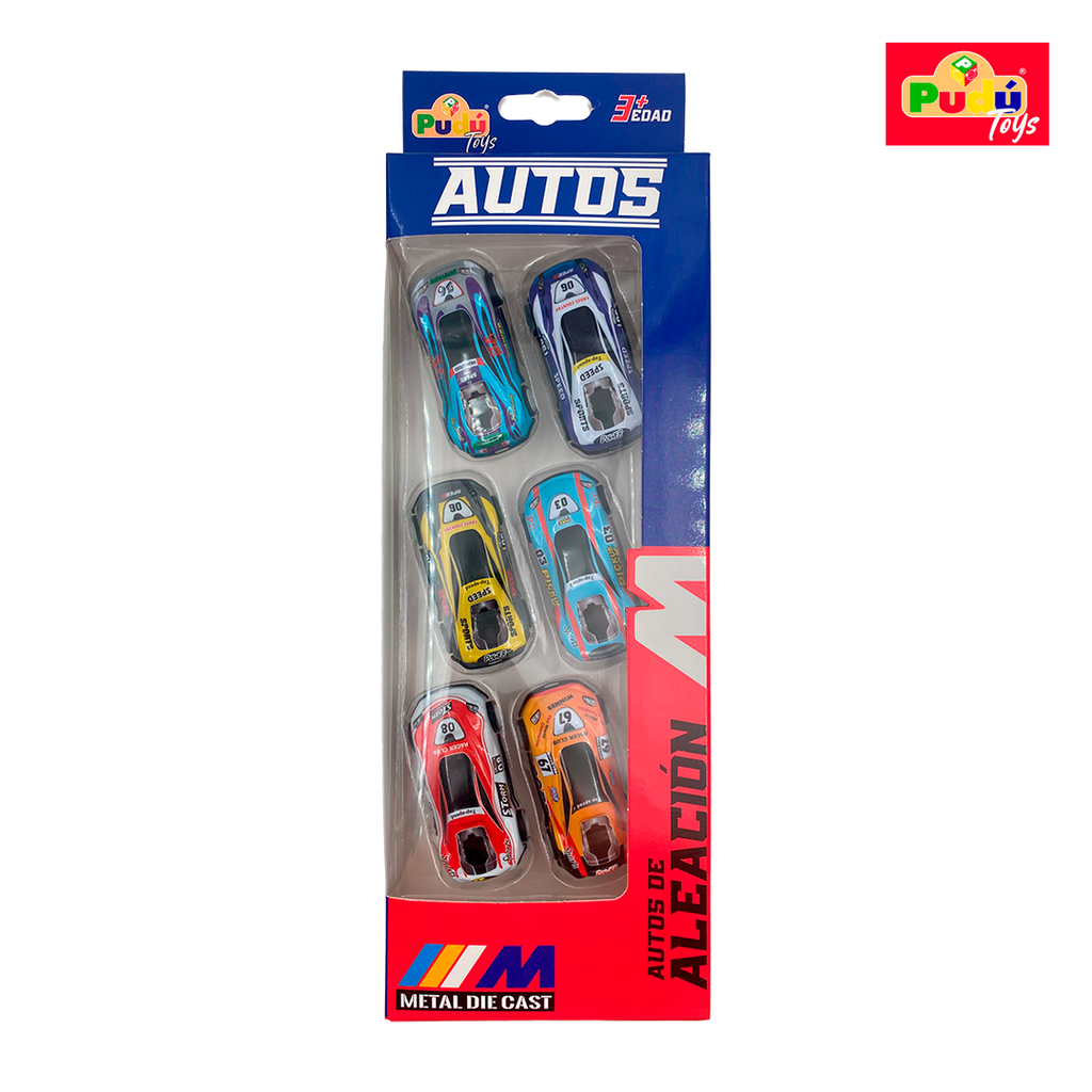 JC - Autos a Fricción Deportivos - Set 6 Unidades