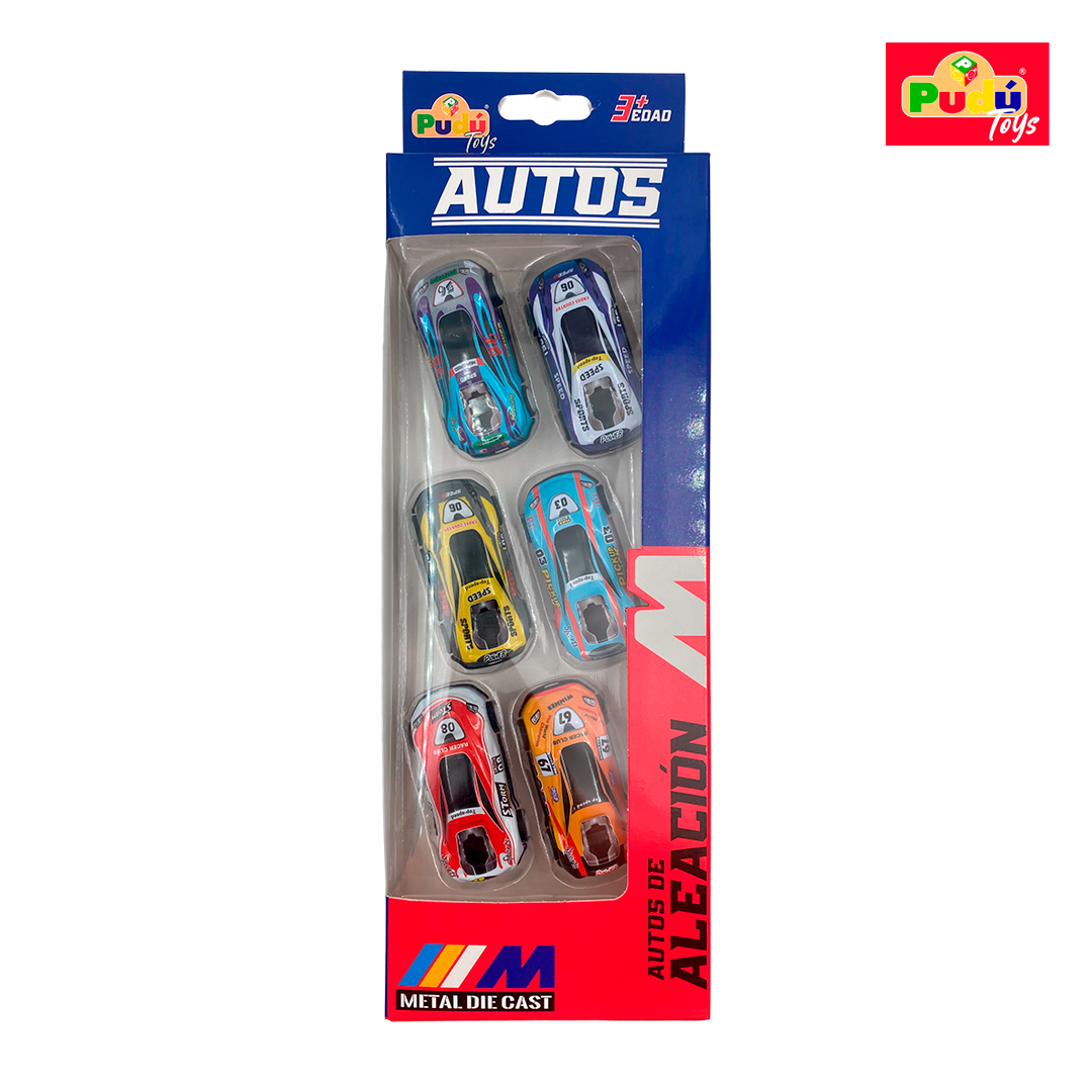 JC - Autos a Fricción Deportivos - Set 6 Unidades